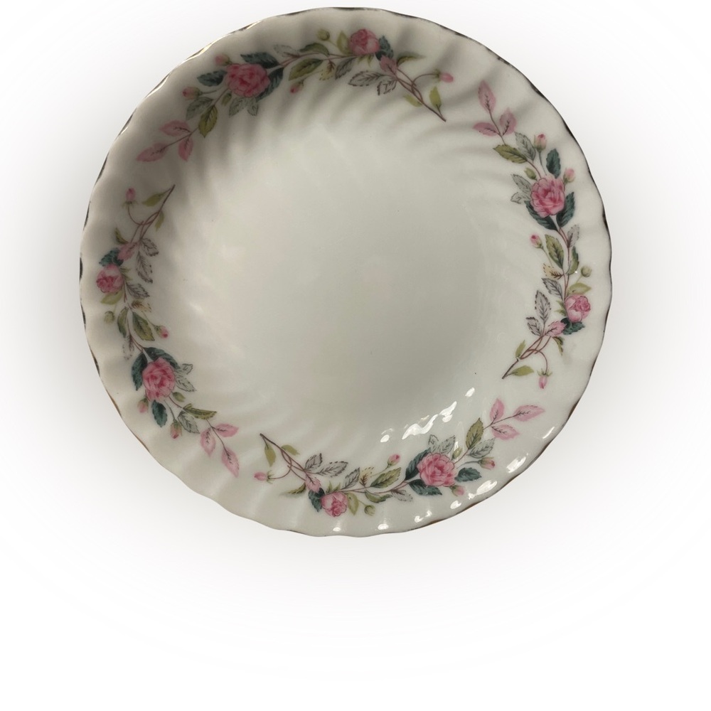 Creative Regency Rose china Floral Patterned White & Pink Dinner (2)Plate (10.5)